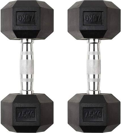 7.5kg Hexagon Dumbell Pair Set